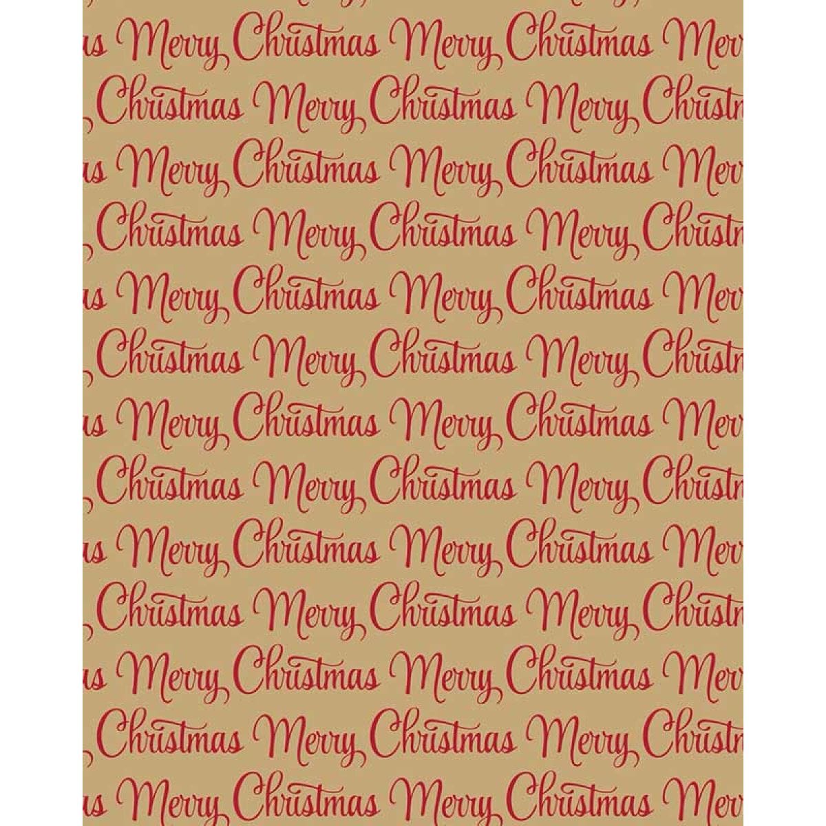 Red Merry Christmas Gift Wrap - 4m