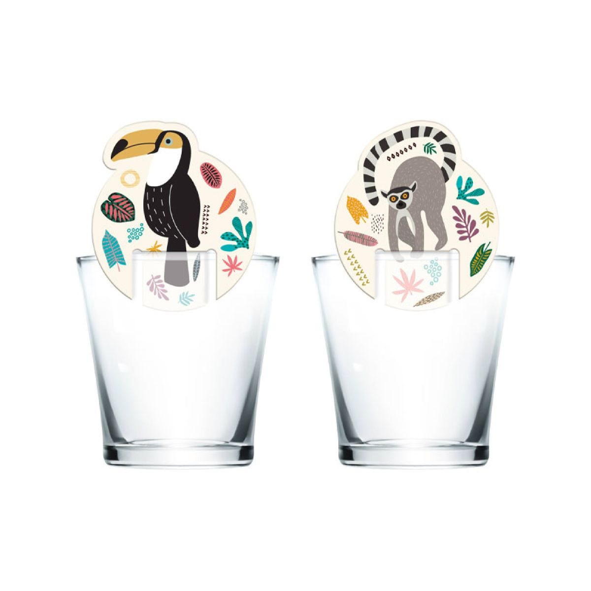 Zoo Party Glass Markers (6pk)