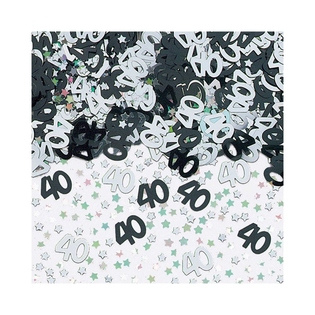 40th Birthday Black & Silver Confetti - 14g