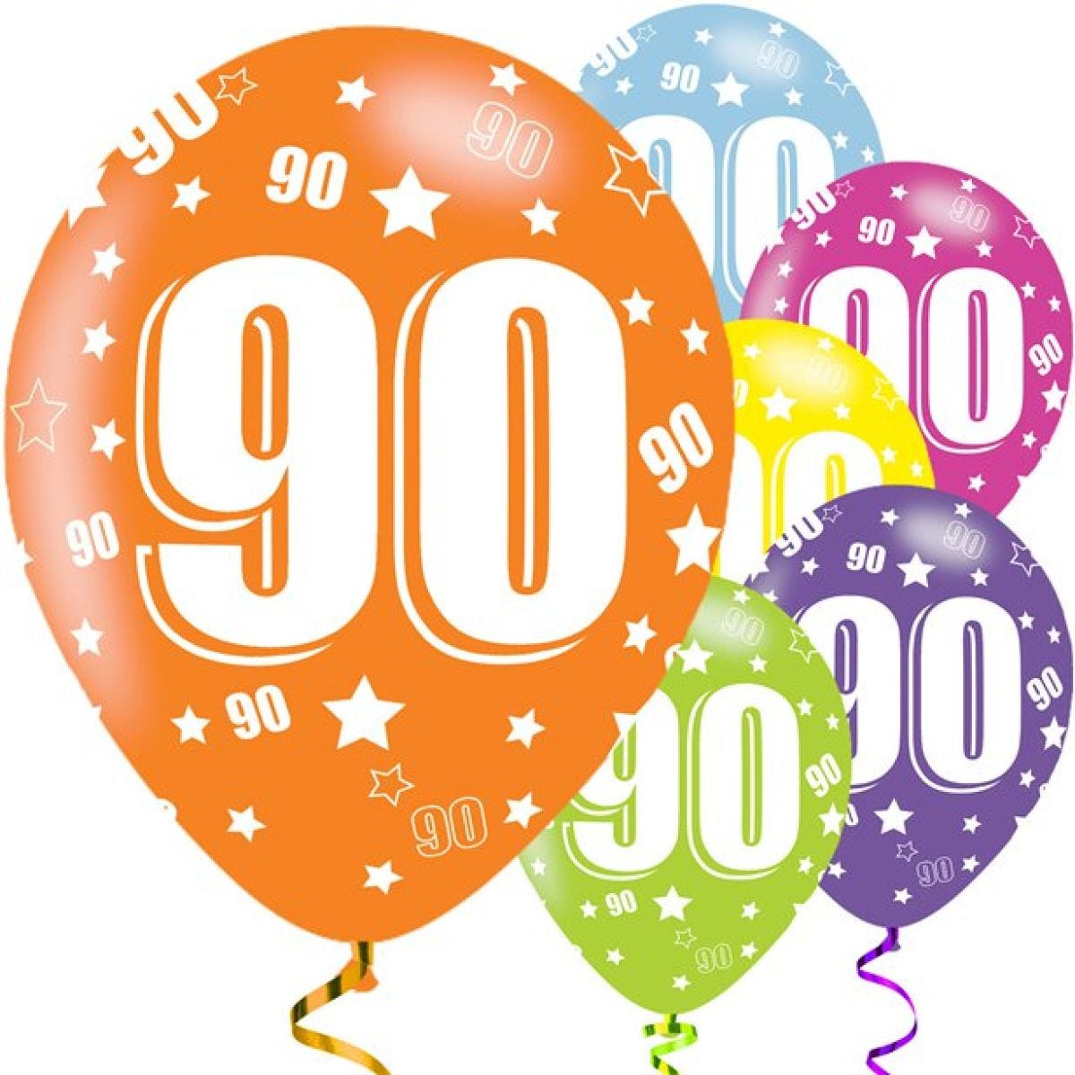 90th Birthday Assorted Balloons - 11&apos;&apos; Latex