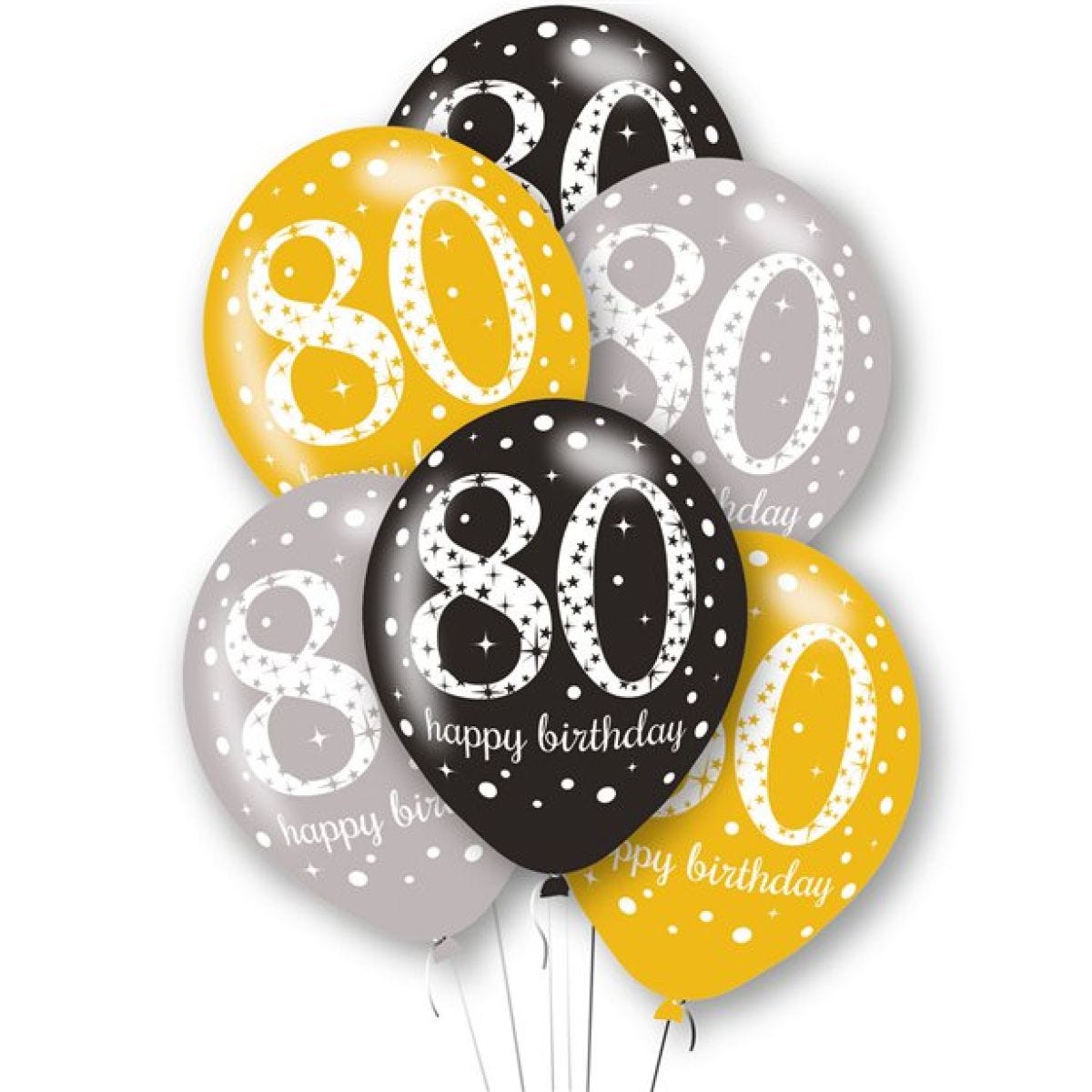 Age 80 Latex Balloons - 11"