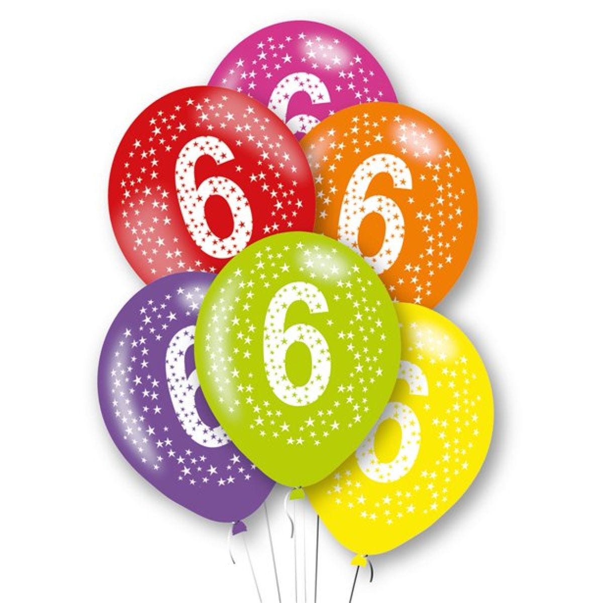 Age 6 Latex Balloons - 11"