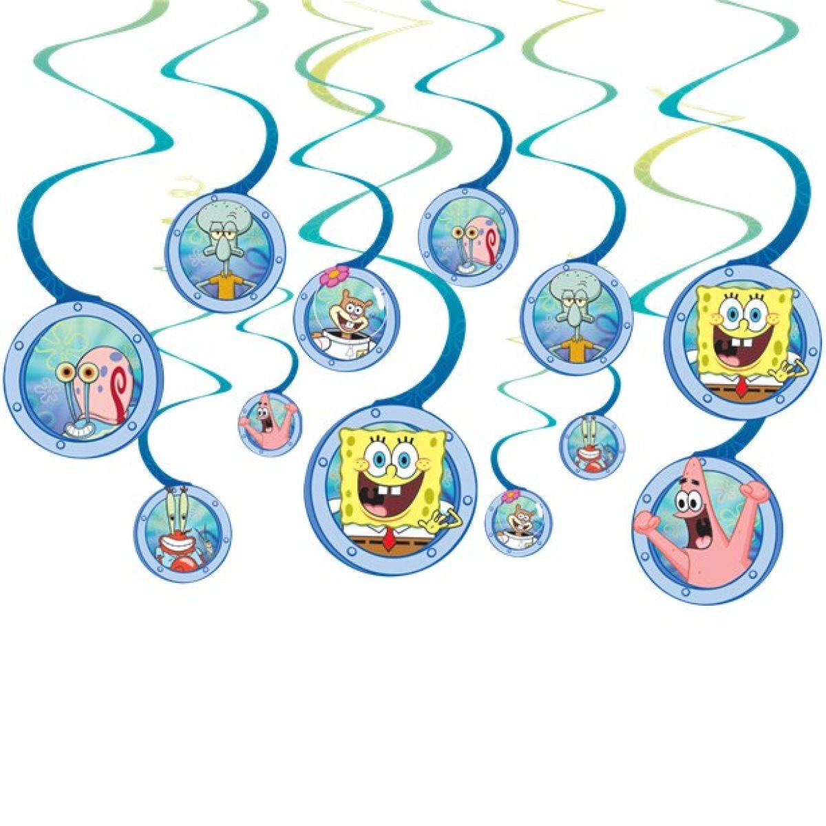 SpongeBob Swirl Paper Decorations (12pk)