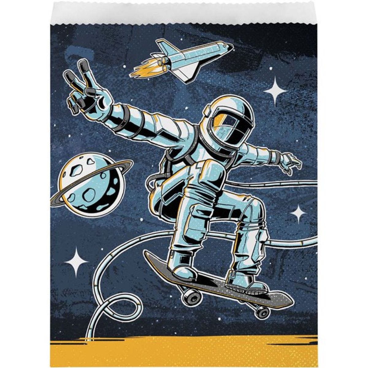 Space Skater Paper Treat Bags - 16.5cm x 22cm (8pk)