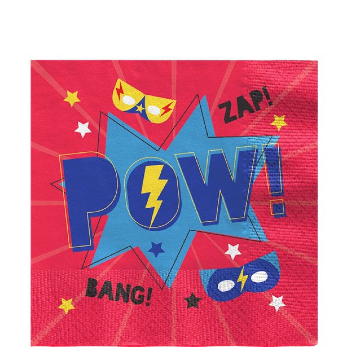 Super Hero Party Paper Napkins - 33cm (16pk)