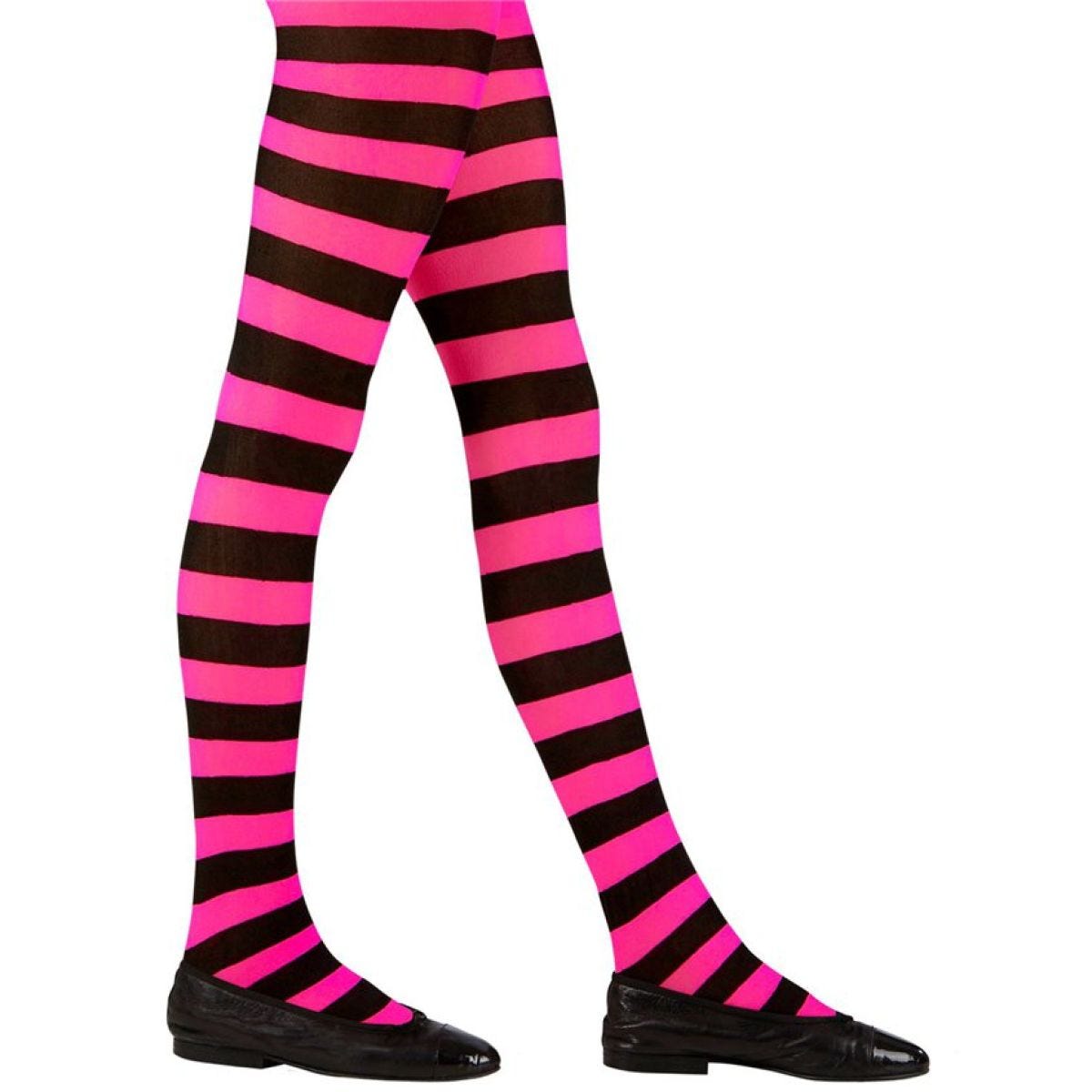 Black & Pink Tights 4-6 Yrs