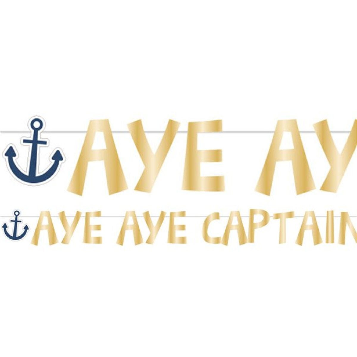 Treasure Island Pirate "Aye Aye Captain" Letter Banner