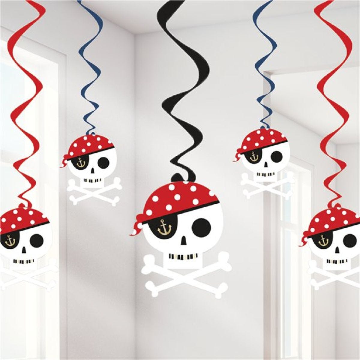 Treasure Island Pirate Swirl Decorations (6pk)