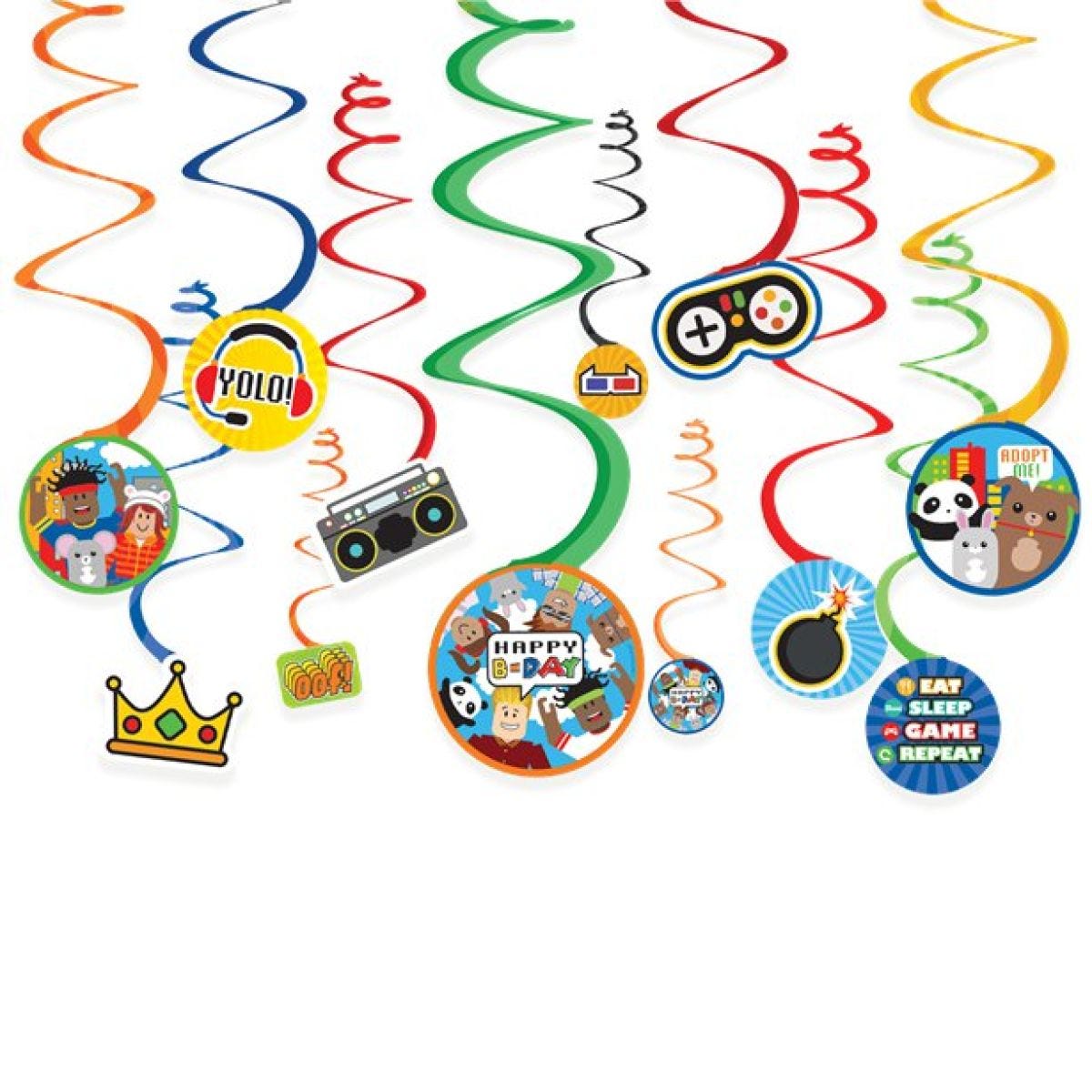 Party Town Swirl Decorations (12pk)