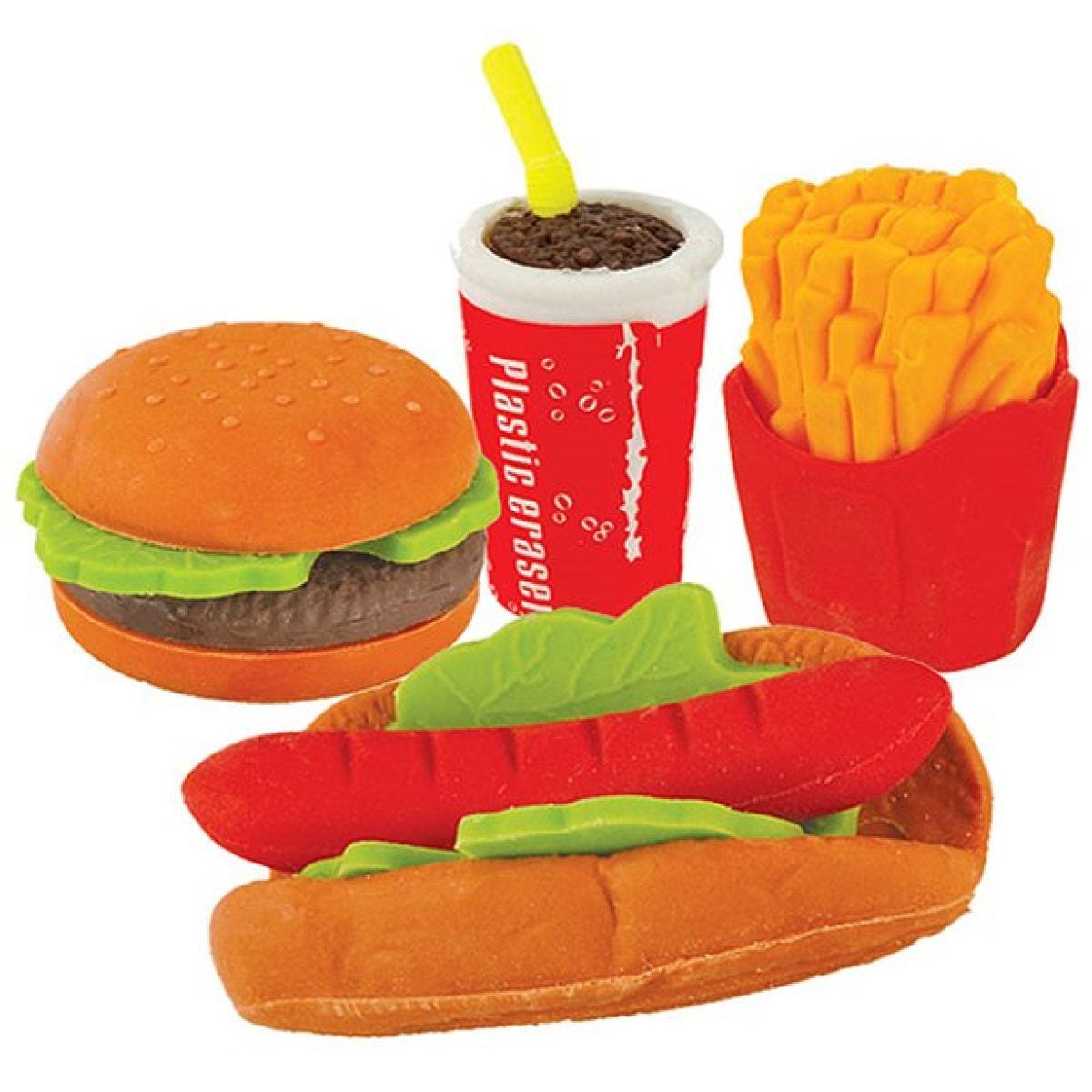 Fast Food Erasers (4pk)