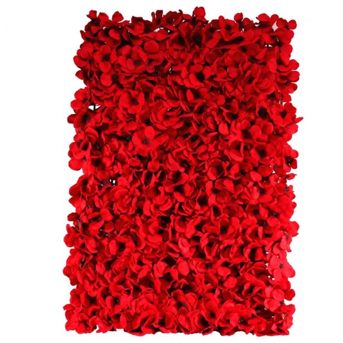 Red Hydranga Flower Wall - 40x60cm