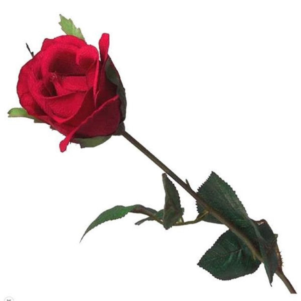 Luxury Long Stem Silk Red Rose - 59cm