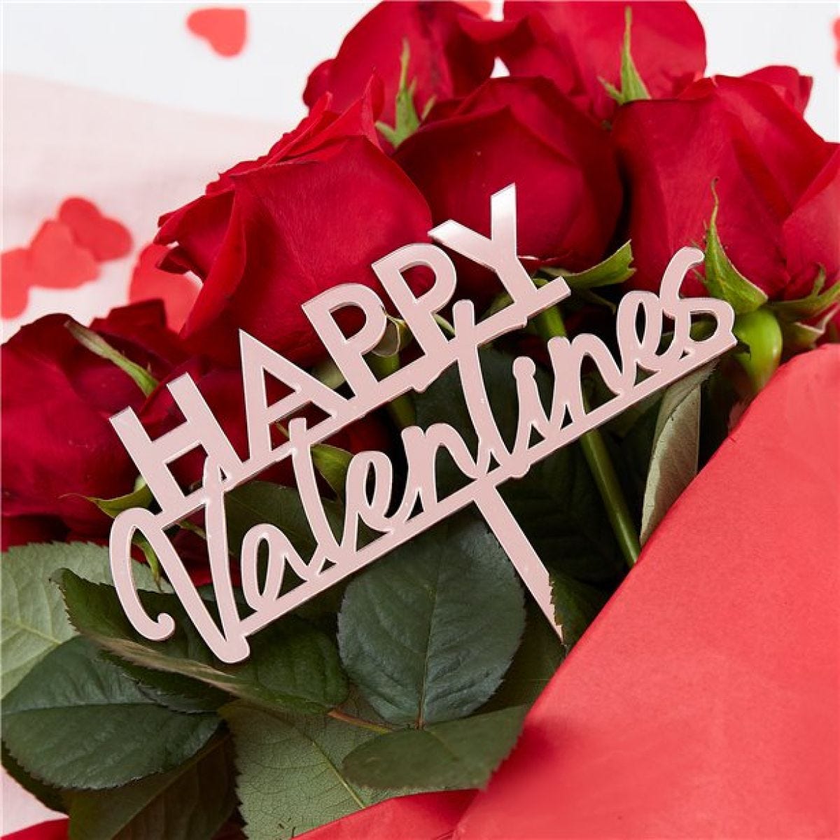Happy Valentine&apos;s Flower Bouquet Decoration