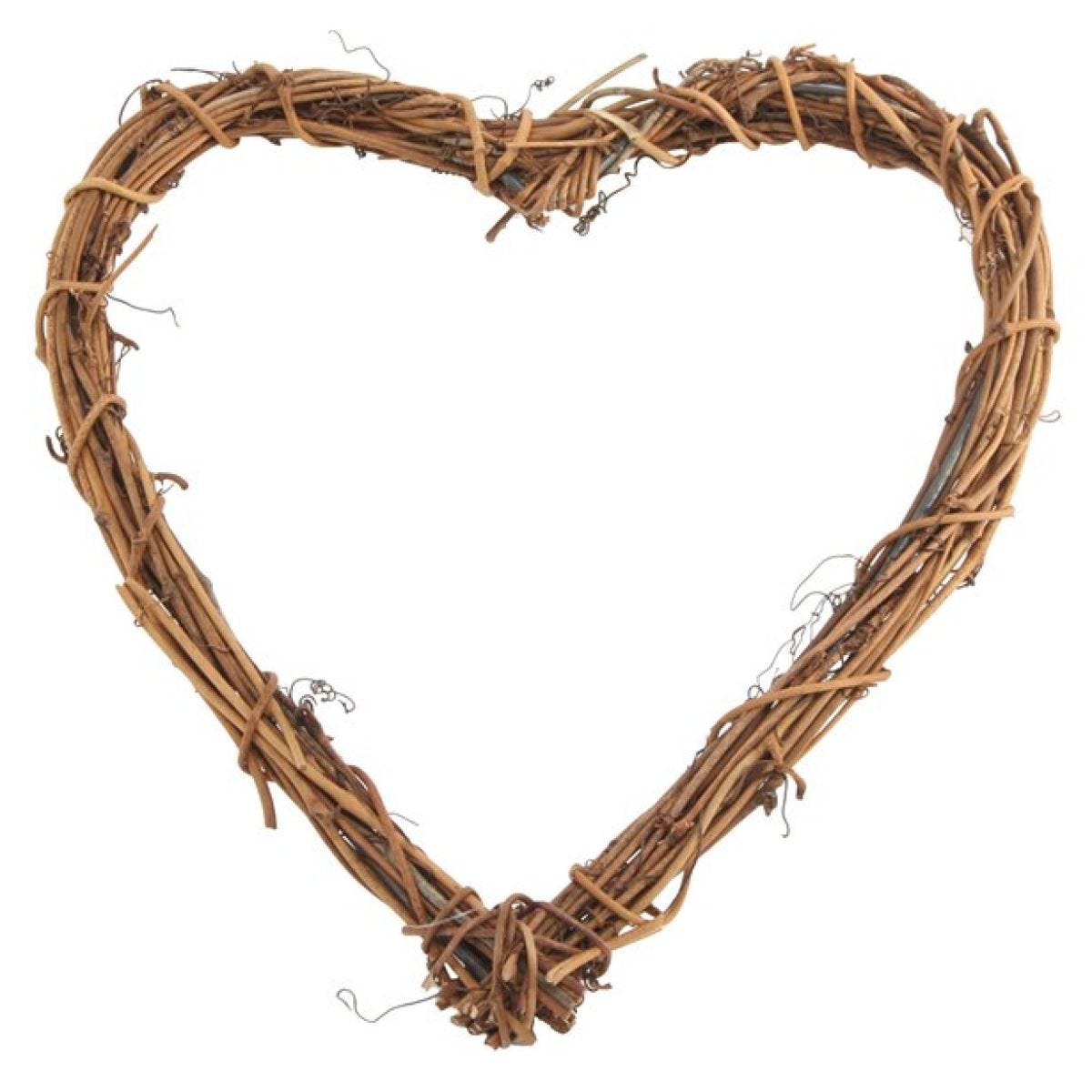 Natural Vine Heart Wreath - 23cm