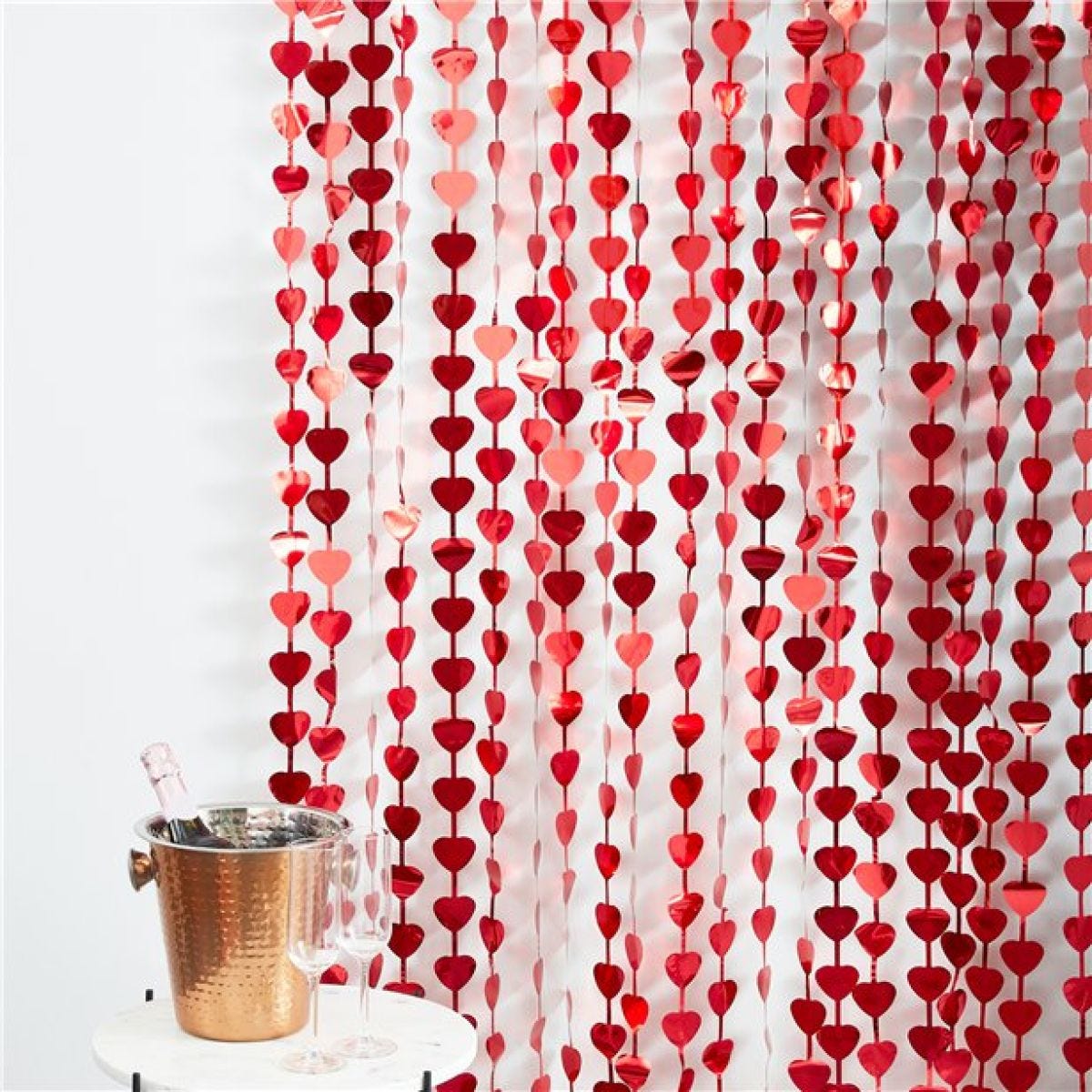 Red Heart Fringe Curtain - 1m x 2.2m