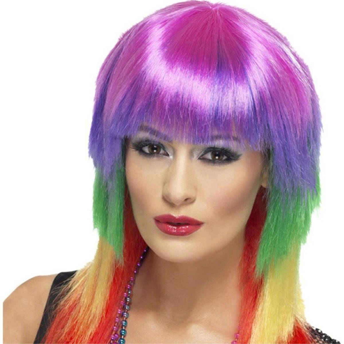 80s Rock Rainbow Wig