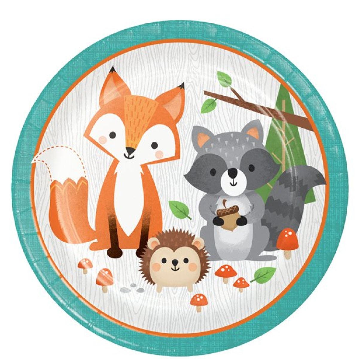 Woodland Animals Paper Plates - 23cm (8pk)