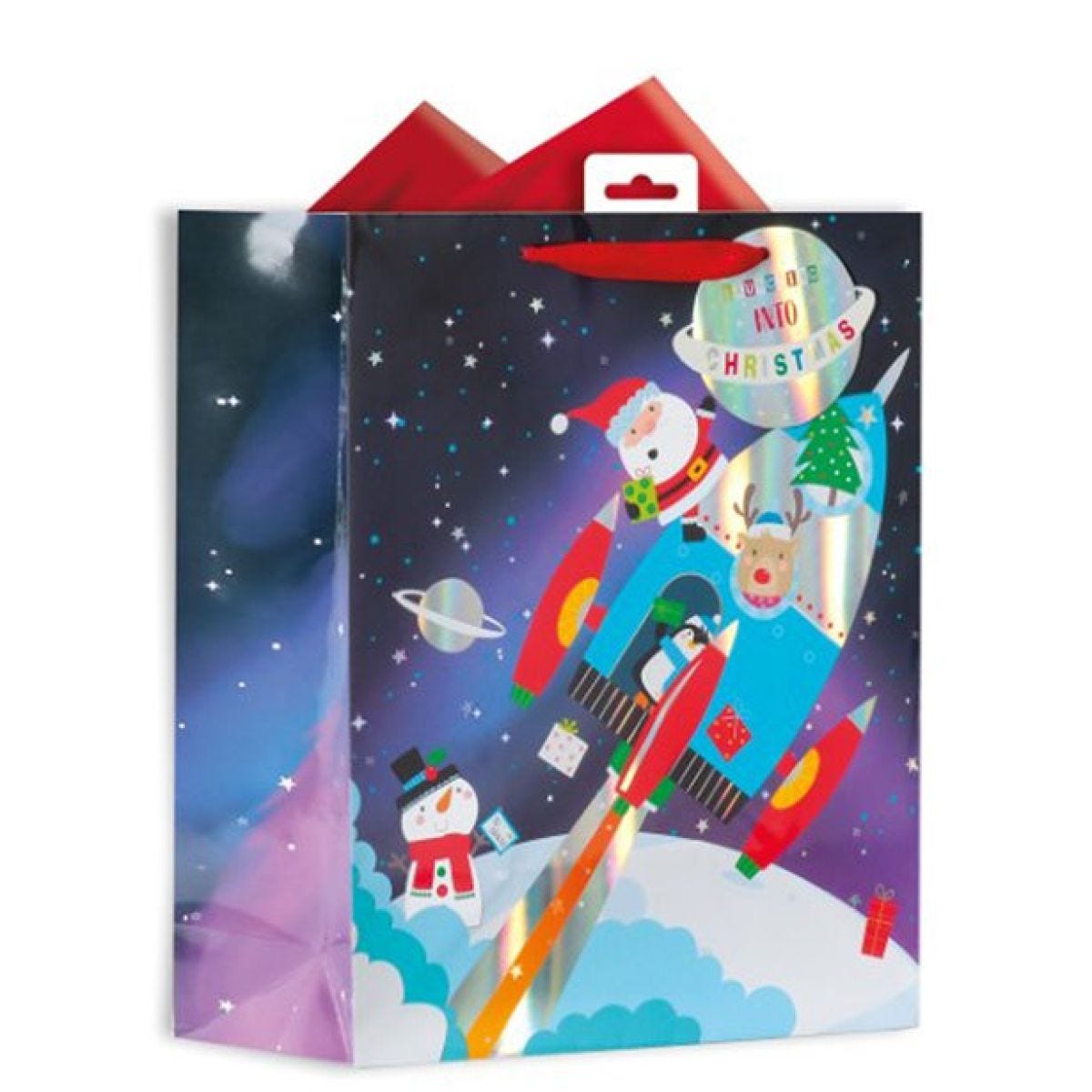 Spaceship Santa Gift Bag - Large