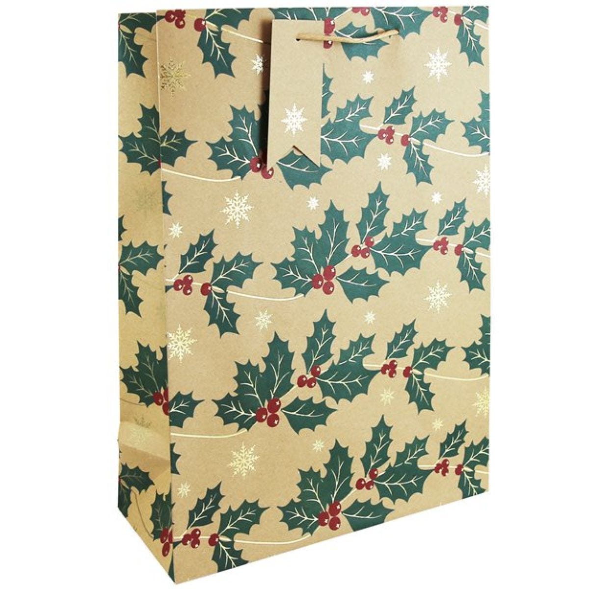 Kraft Holly Exta Large Gift Bag - 45.5cm x 33cm