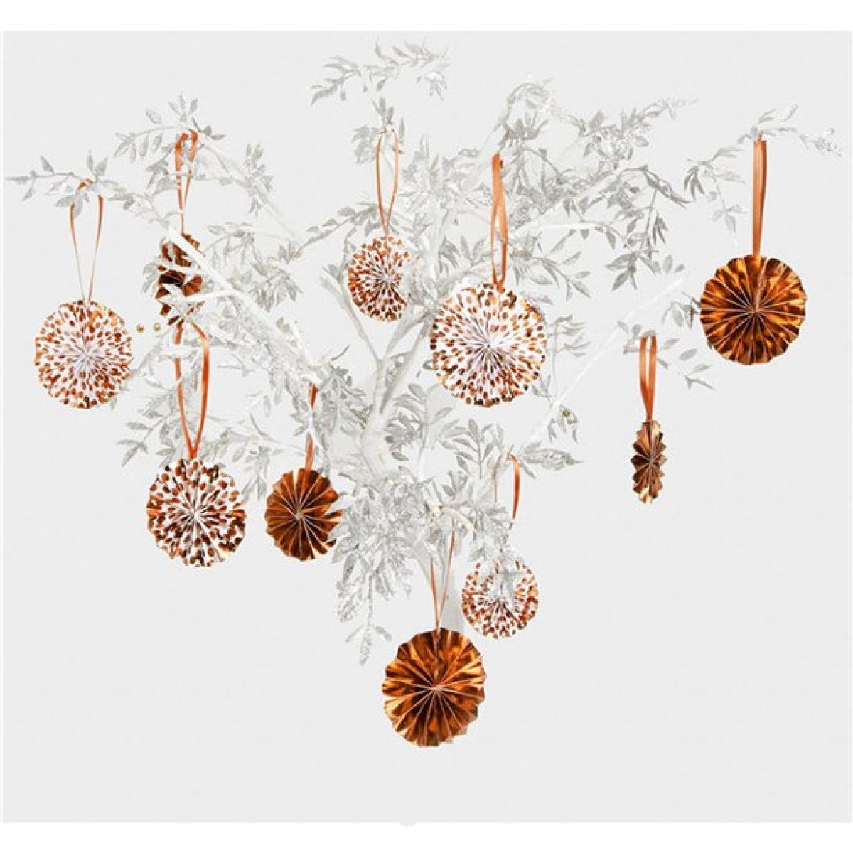 Rose Gold Dot Tree Decoration Pinwheels (10pk)