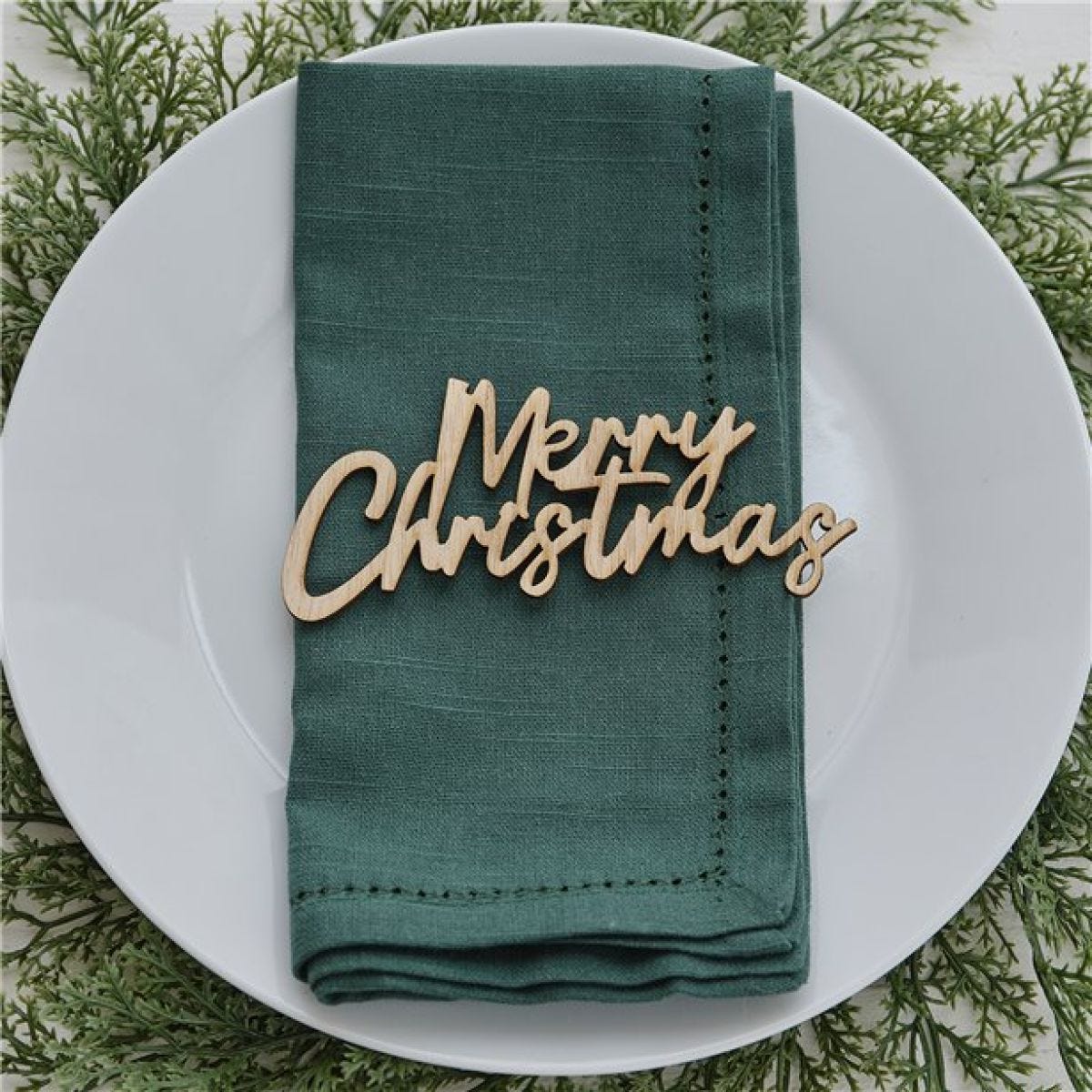 Wood Merry Christmas Sign (6pk)