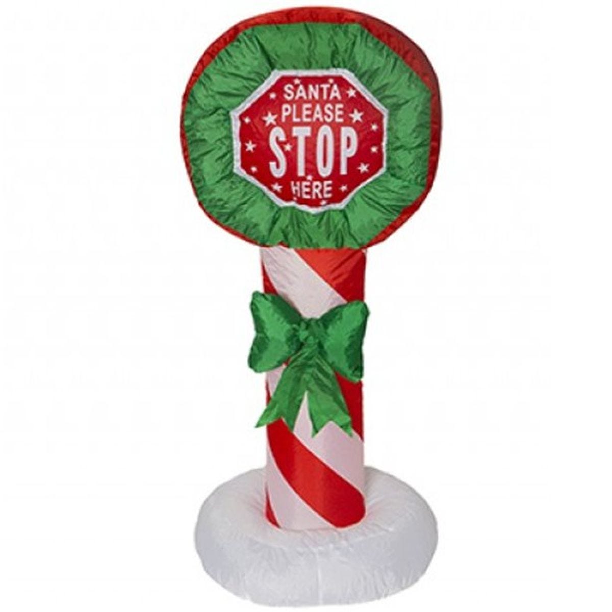 Inflatable Light Up Santa Stop Here Sign - 1.2m