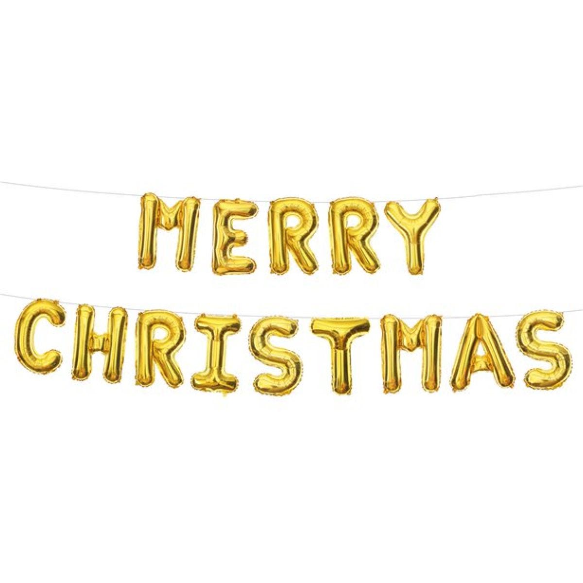 Gold Merry Christmas Balloon Bunting