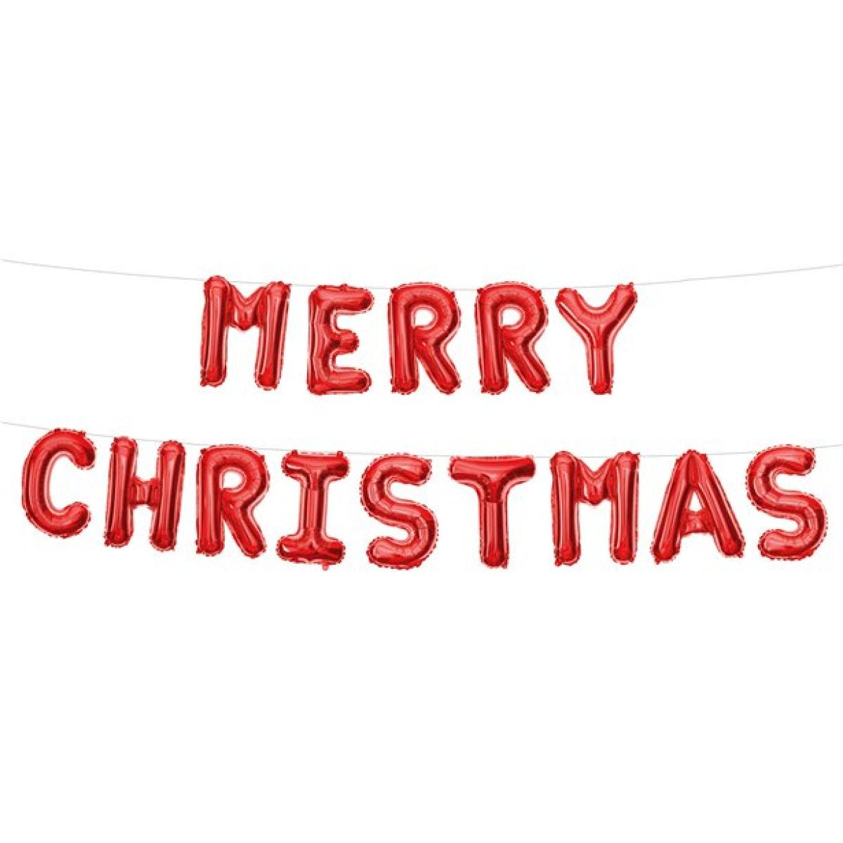 Red Merry Christmas Balloon Bunting