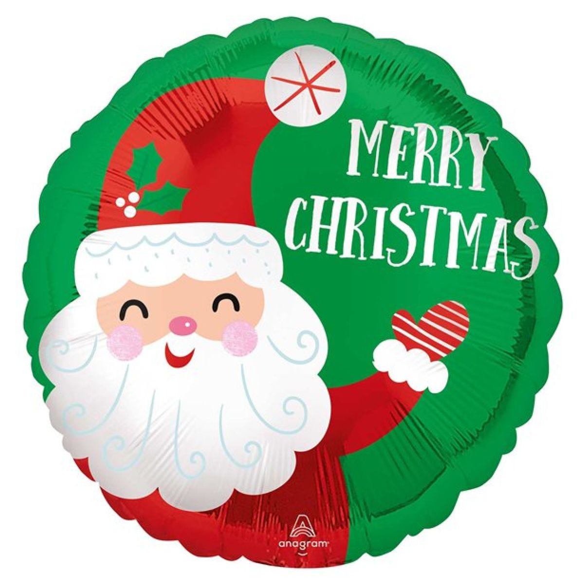 Smiley Santa Balloon - 18" Foil