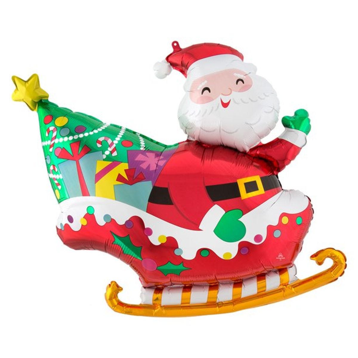 Santa&apos;s Sleigh SuperShape Balloon - 30" Foil