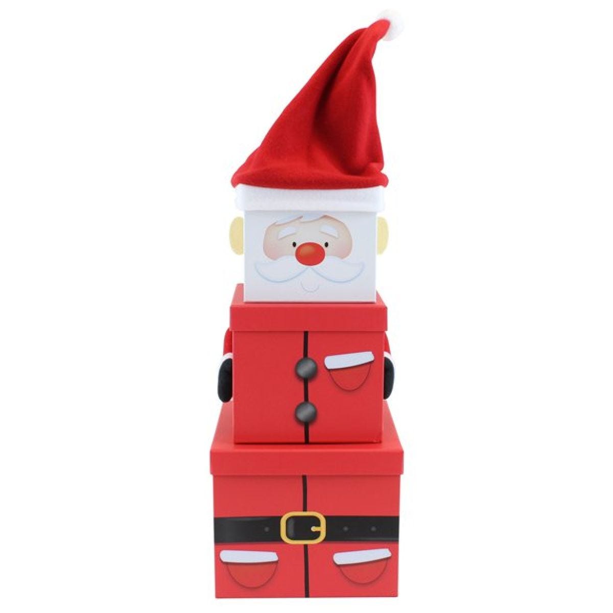 Santa Plush Extra Large Stacking Boxes - 52cm (3pk)