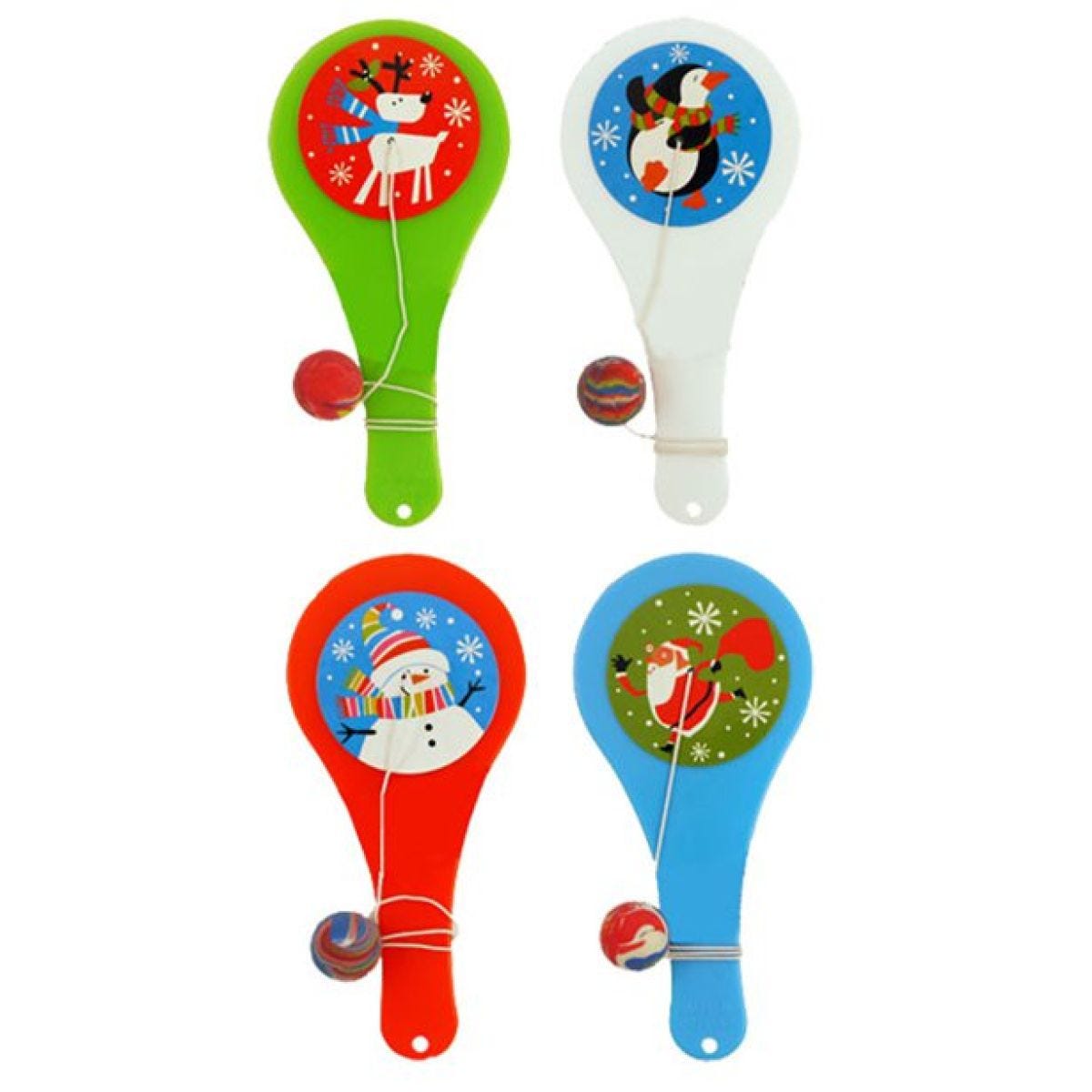 Christmas Paddle Bat & Ball - 11.5cm