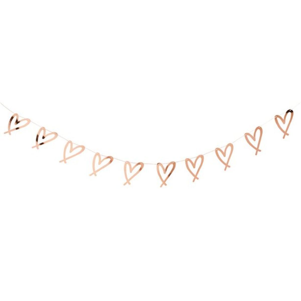 She Said Yaaas Rose Gold Heart Paper Garland - 2m