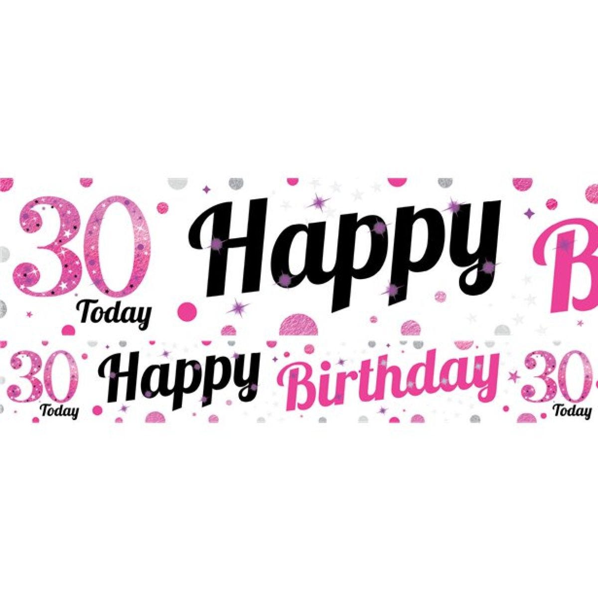 30th Birthday Pink Celebration Paper Banners -1m