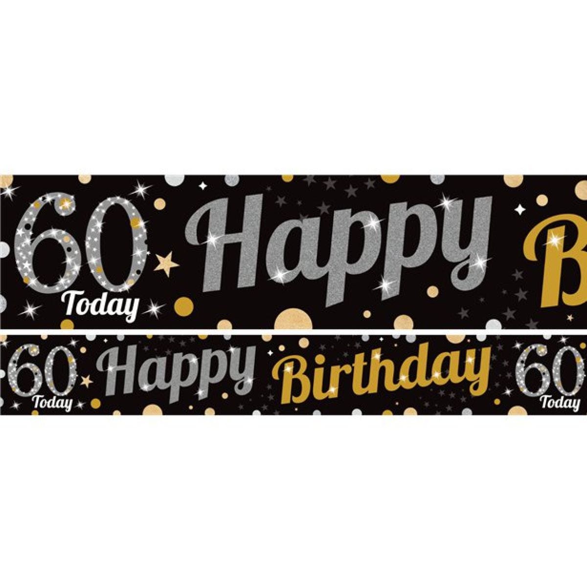 60th Birthday Paper Banners - 1m