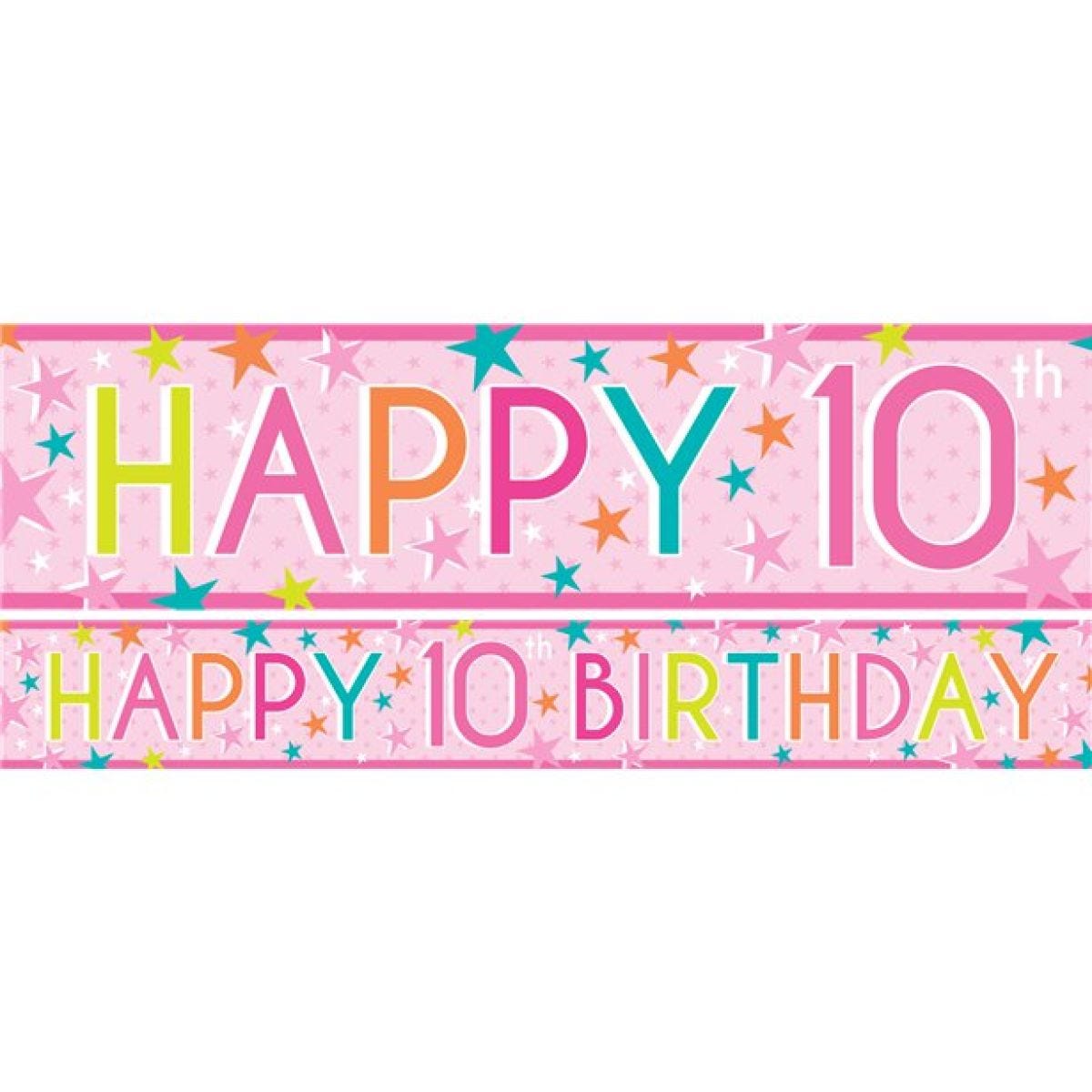 Girls 10th Birthday Paper Banners - 1m