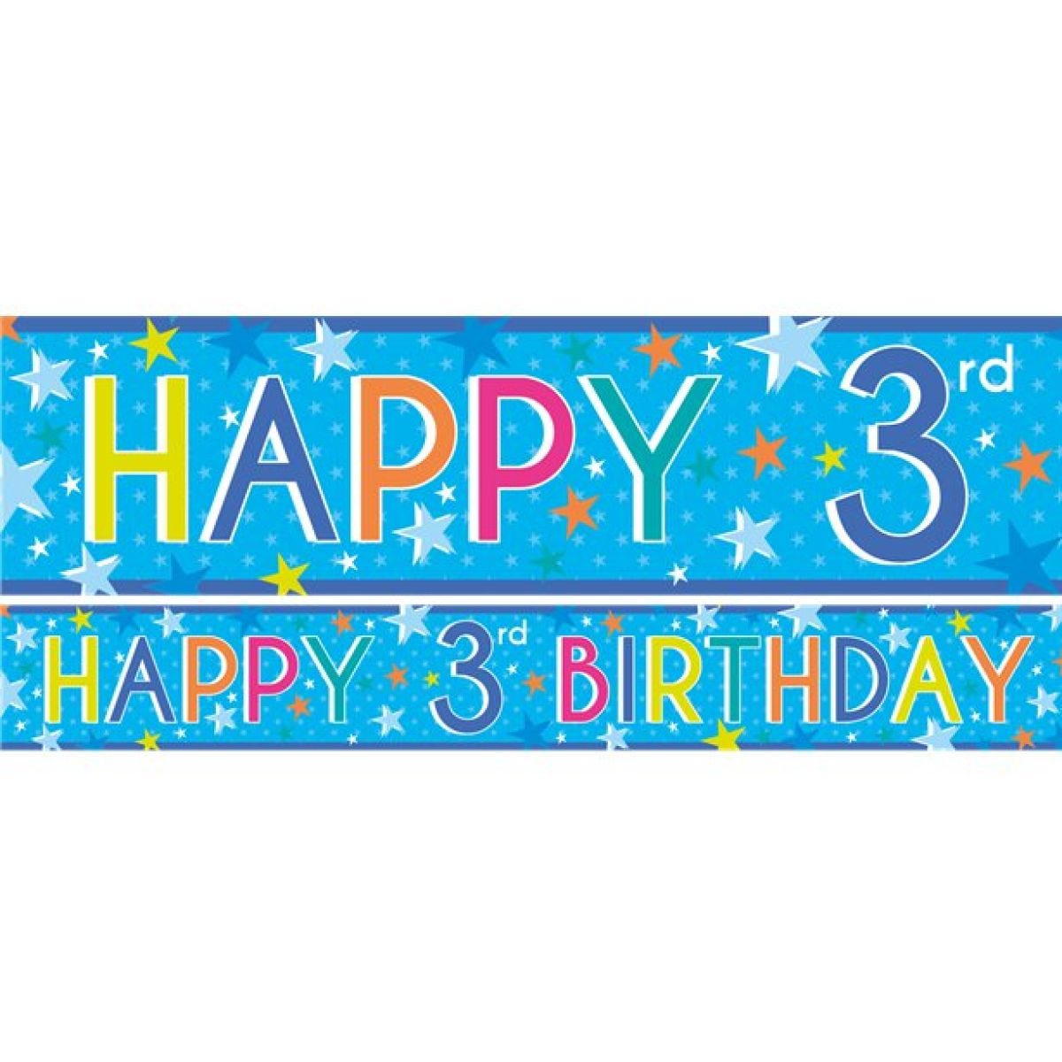 Boys 3rd Birthday Paper Banners - 1m