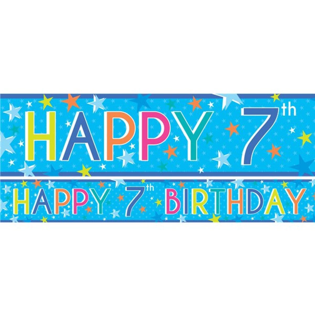 Boys 7th Birthday Paper Banners - 1m