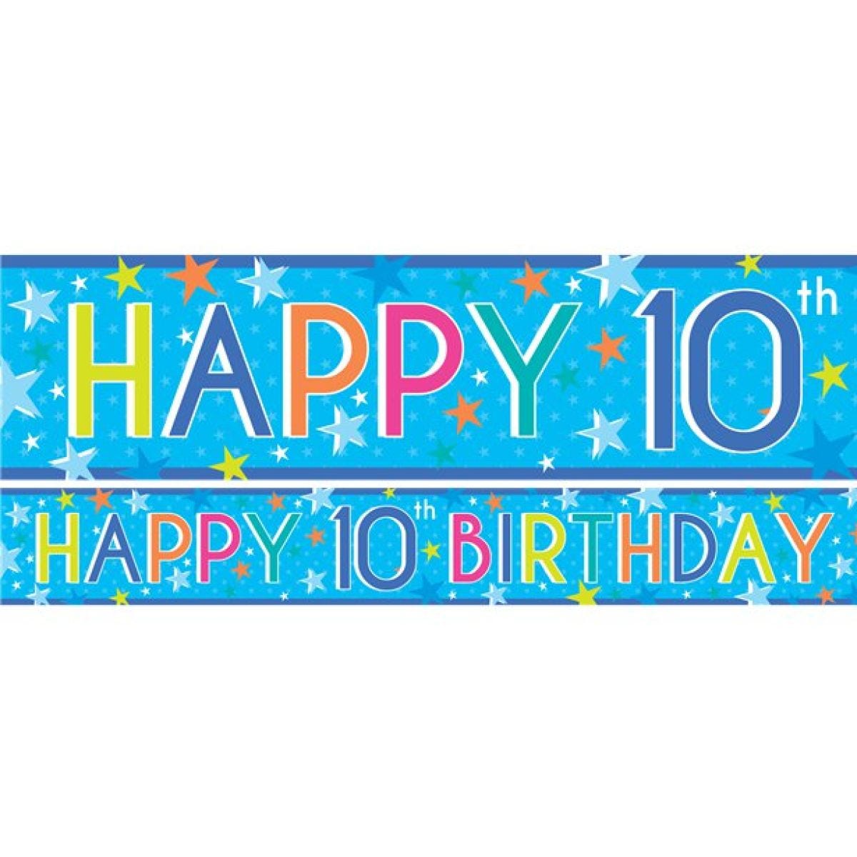 Boys 10th Birthday Paper Banners - 1m