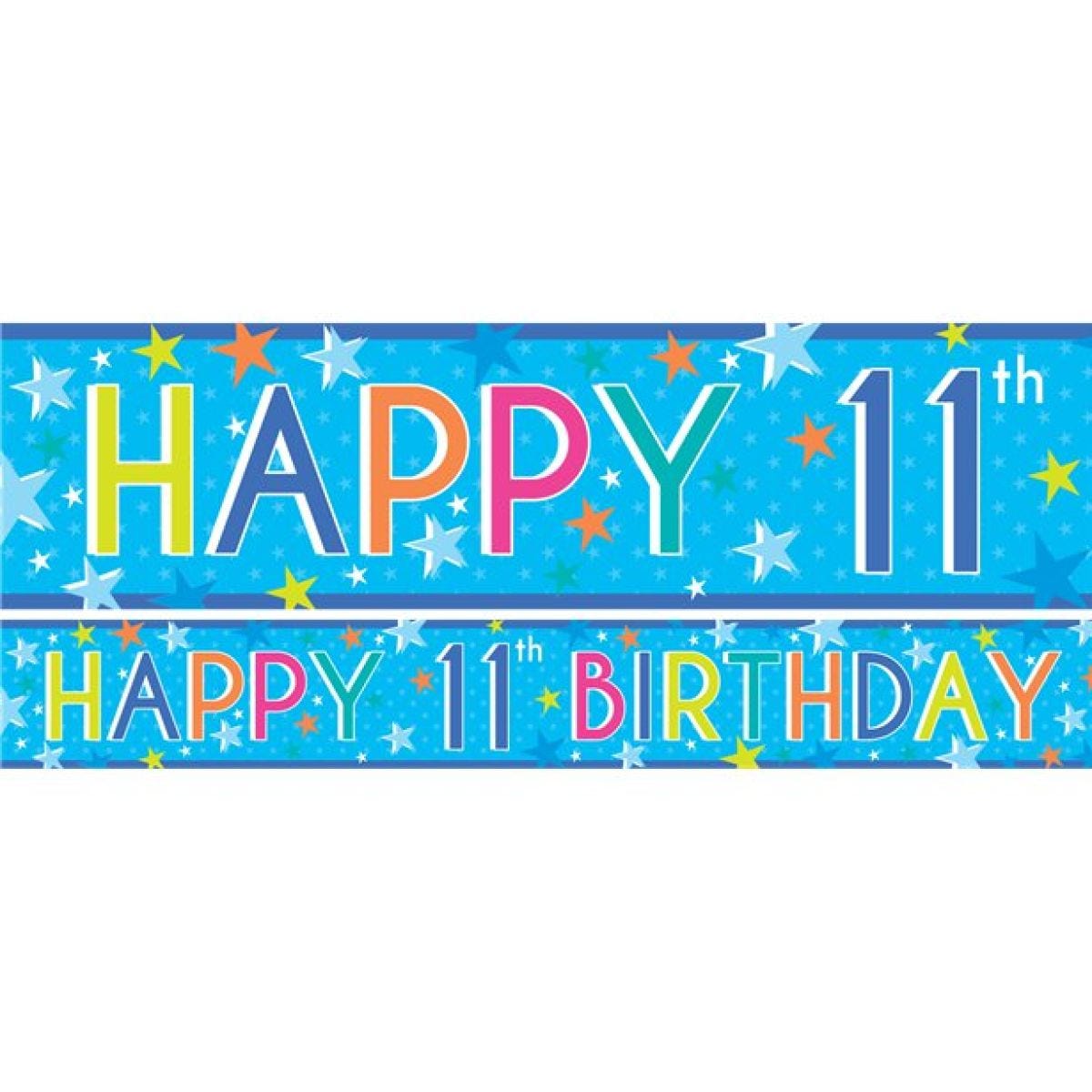 Boys 11th Birthday Paper Banners - 1m