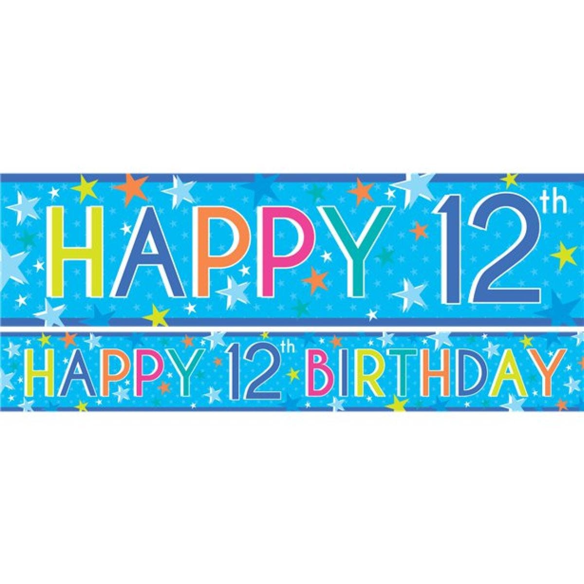 Boys 12th Birthday Paper Banners - 1m