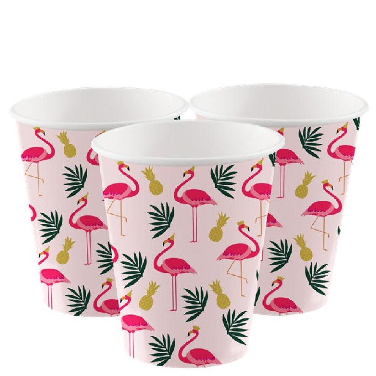 Tropical Flamingo Paper Cups - 250ml