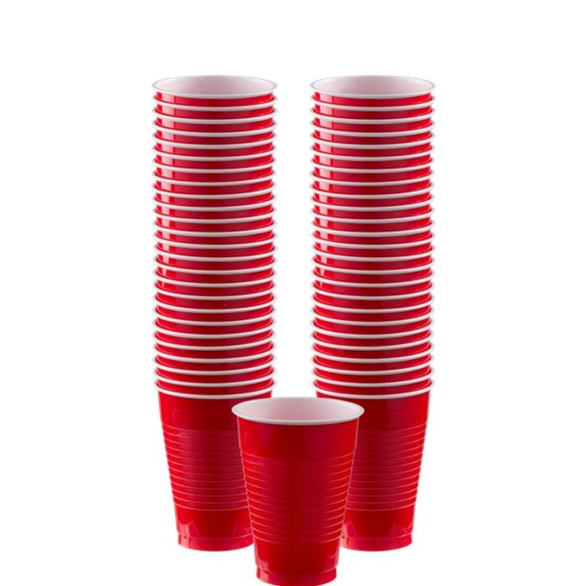 Red Plastic Cups - 355ml (50pk)