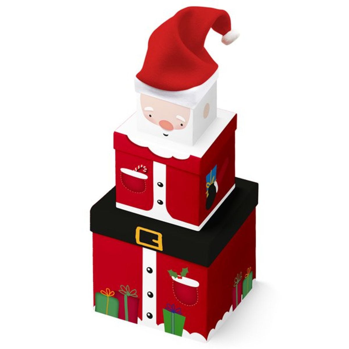 Santa Plush Stacking Boxes - 35cm