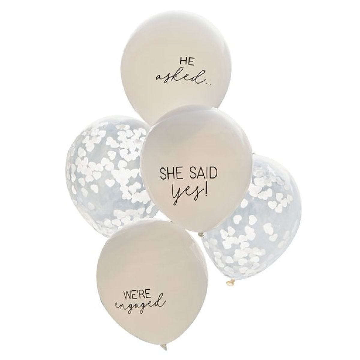 She Said Yes Confetti Latex Balloons - 12" (5pk)