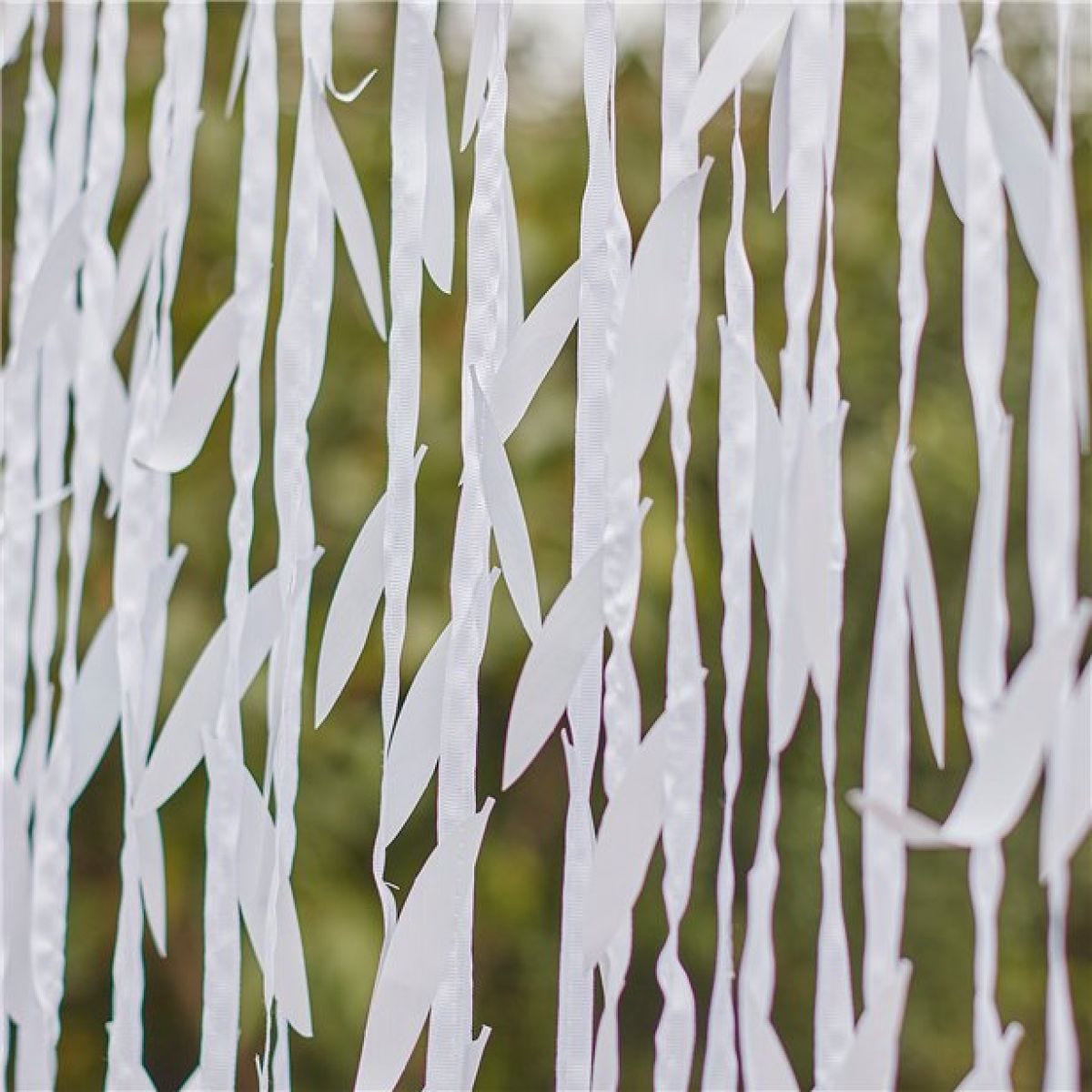 White Leaf Ribbon Backdrop