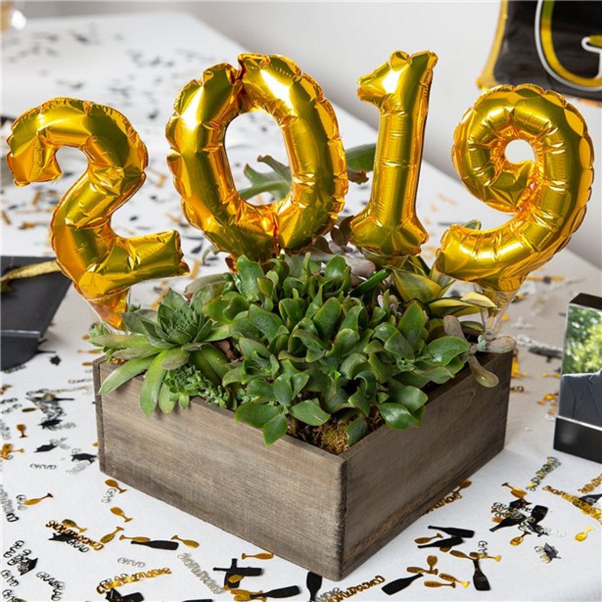 Air-Filled Gold Balloon Number 9 Cake Topper - 15cm