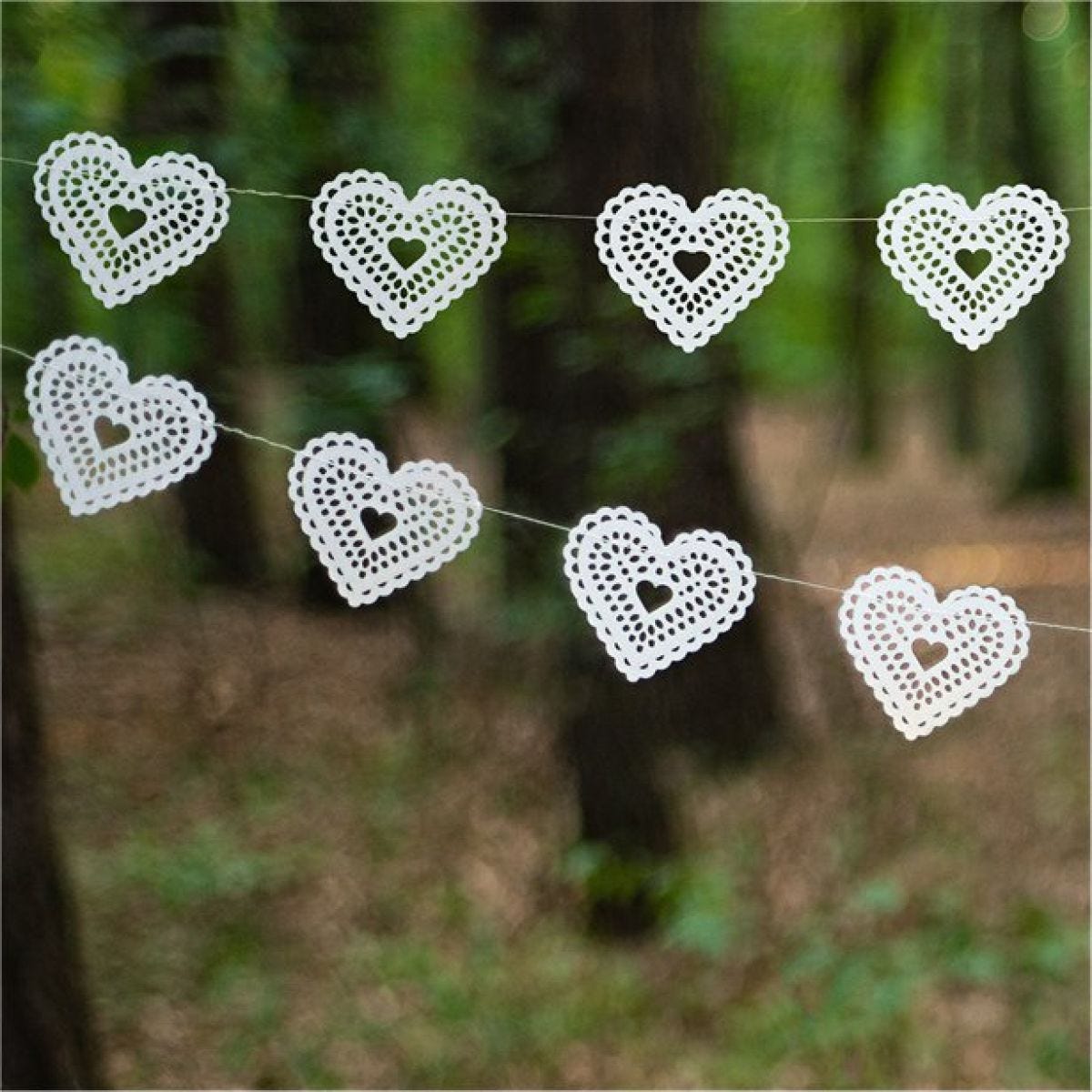 White Hearts Garland - 1.8m