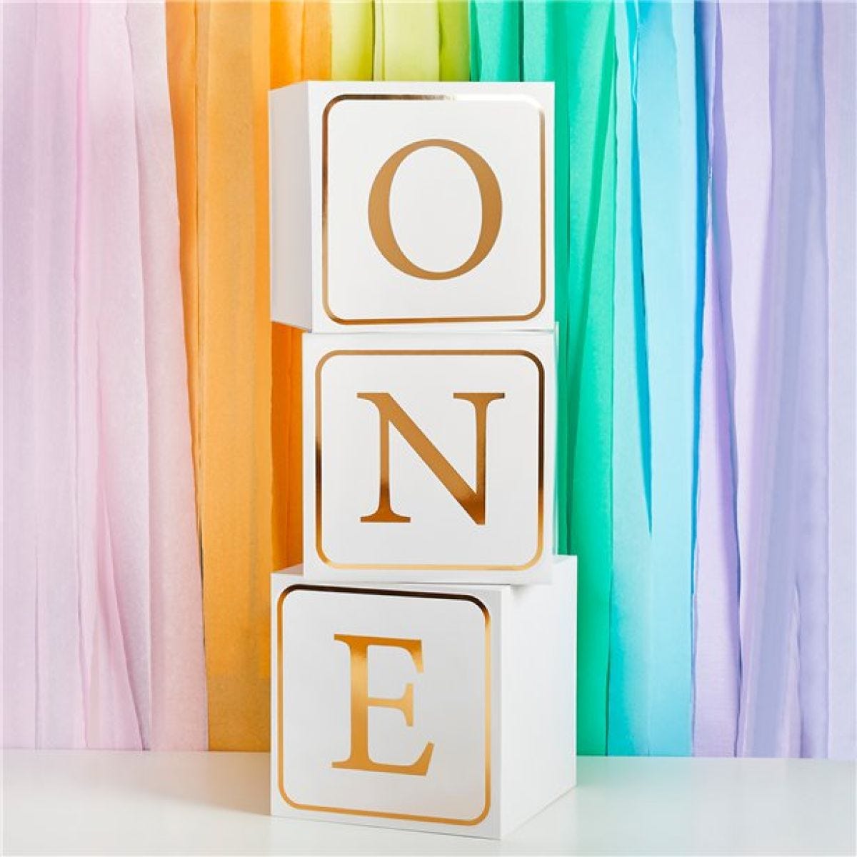 1st Birthday Giant &apos;One&apos; Block Boxes (3pk)