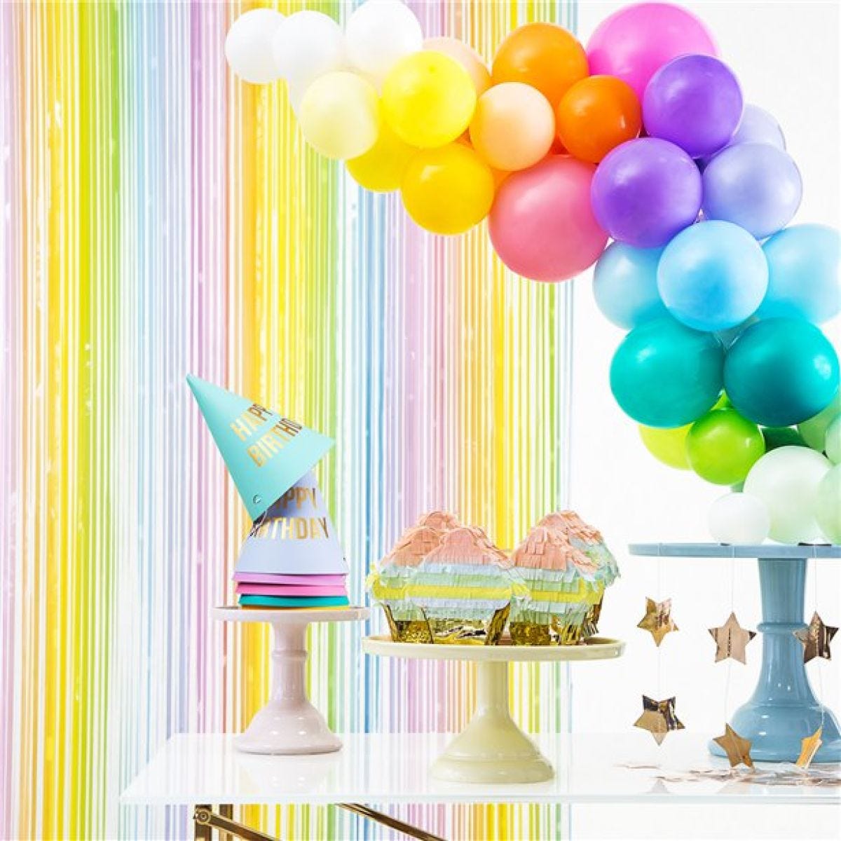 Pastel Rainbow Backdrop Curtain - 1.9m x 1m